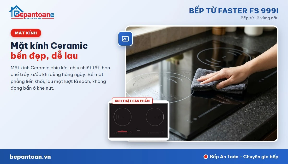 Bếp từ Faster FS 999i - Mặt kính Ceramic