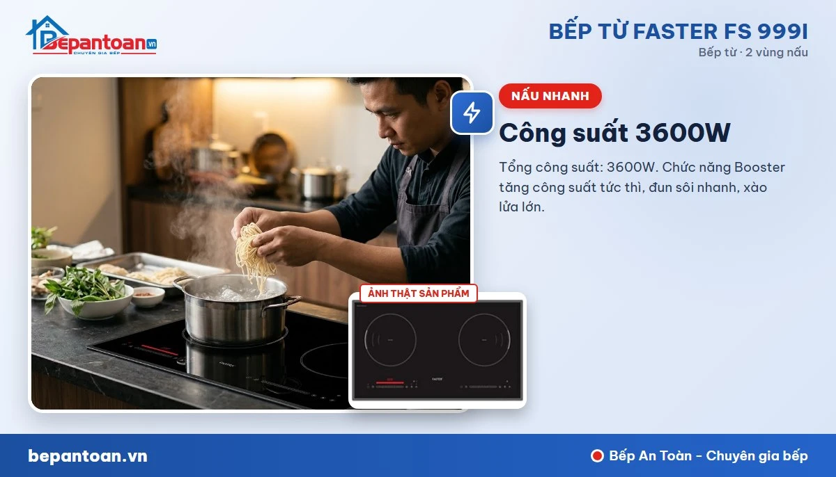 Bếp từ Faster FS 999i - Công suất mạnh