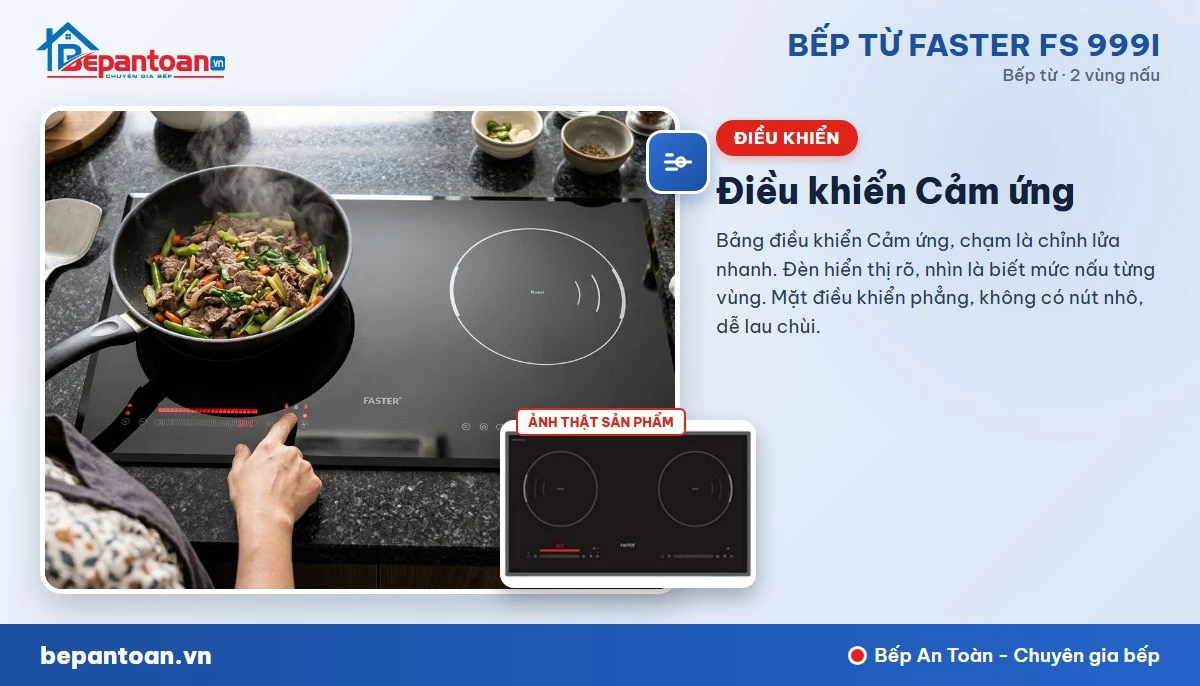 Bếp từ Faster FS 999i - Điều khiển Cảm ứng
