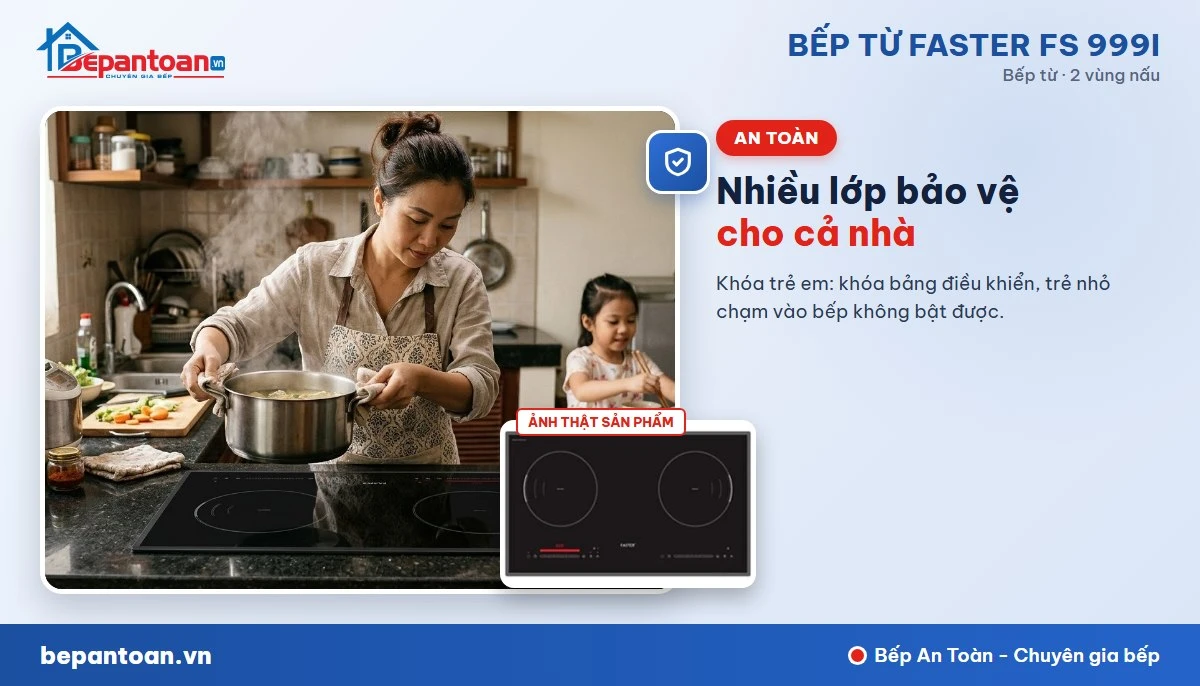 Bếp từ Faster FS 999i - Tính năng an toàn
