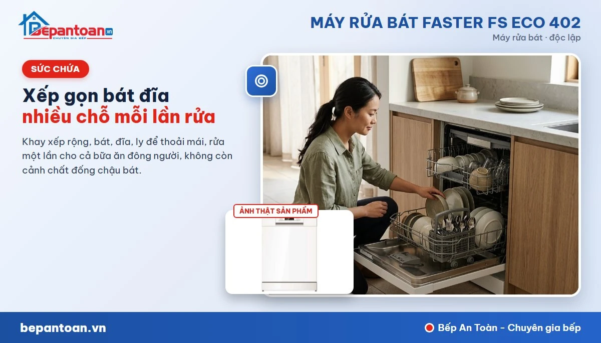 Máy rửa bát Faster FS ECO 402 - sức chứa
