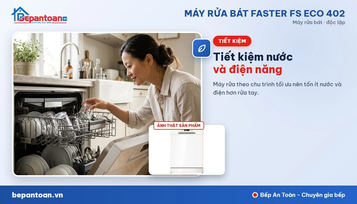 Máy rửa bát Faster FS ECO 402 - tiết kiệm