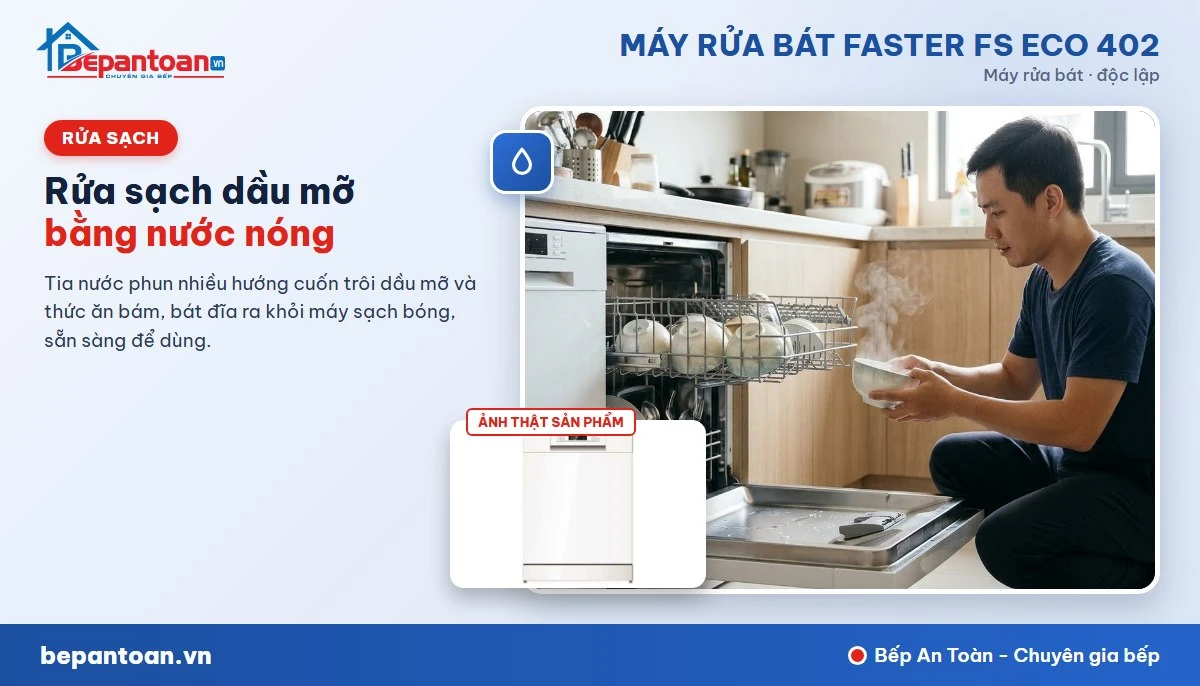 Máy rửa bát Faster FS ECO 402 - rửa sạch