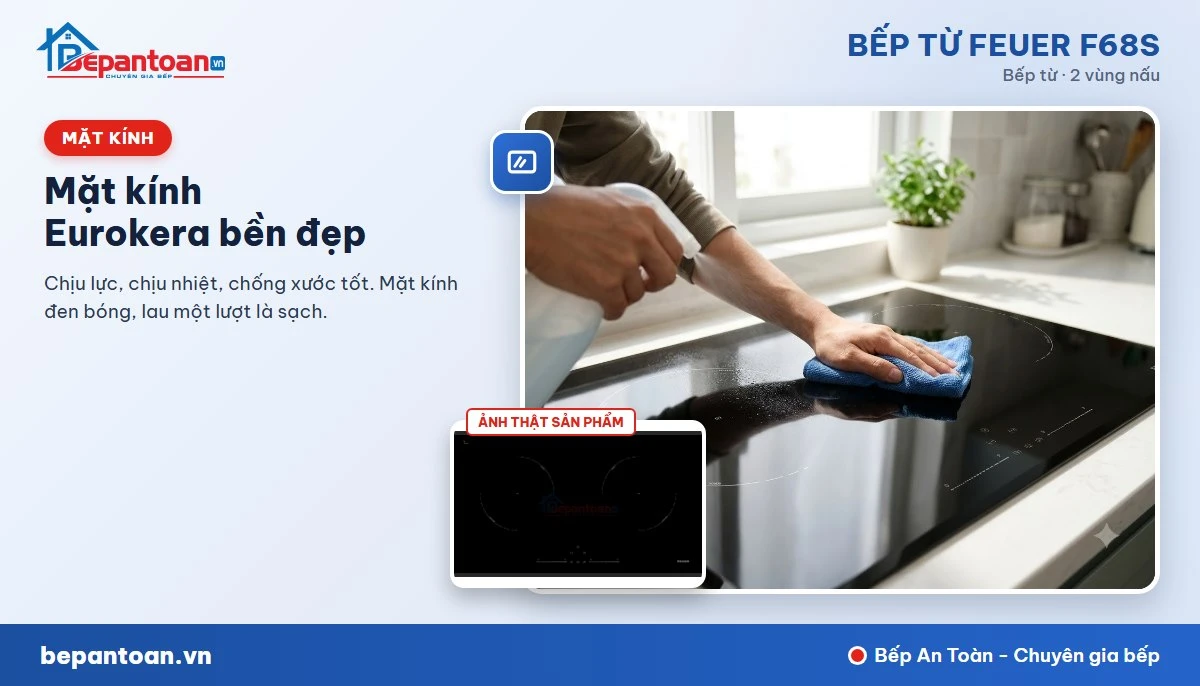 Bếp từ Feuer F68S - Mặt kính Eurokera