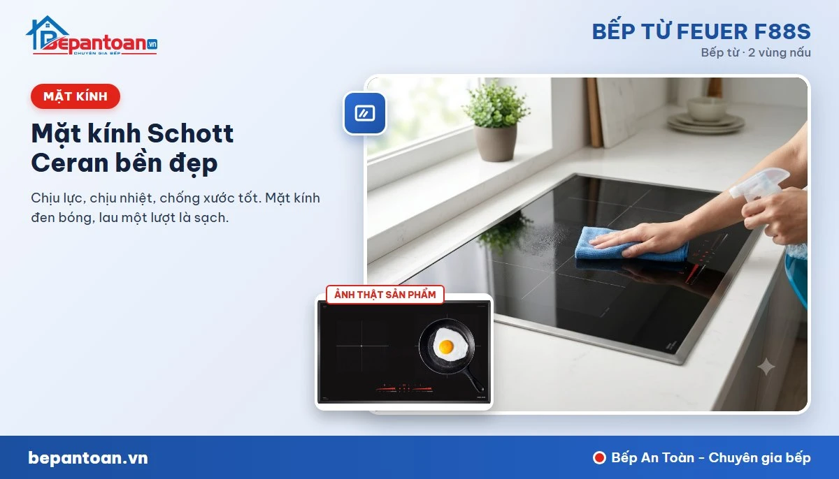 Bếp từ Feuer F88S - Mặt kính Schott Ceran