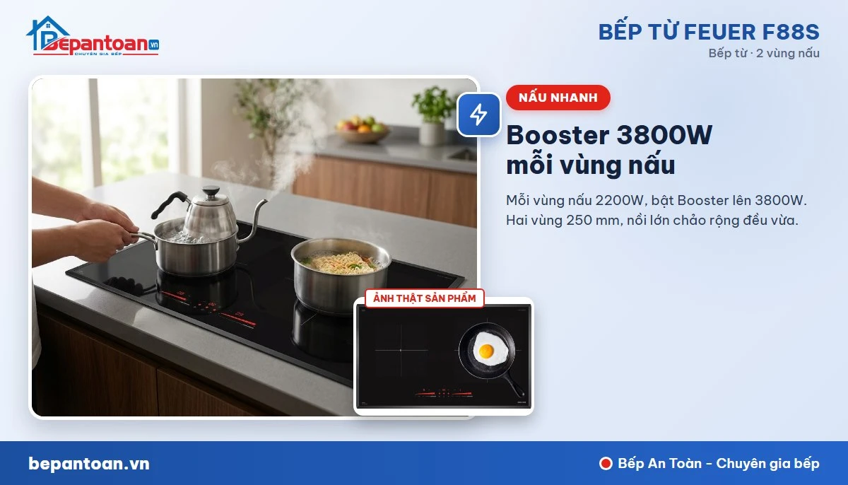 Bếp từ Feuer F88S - Booster 3800W