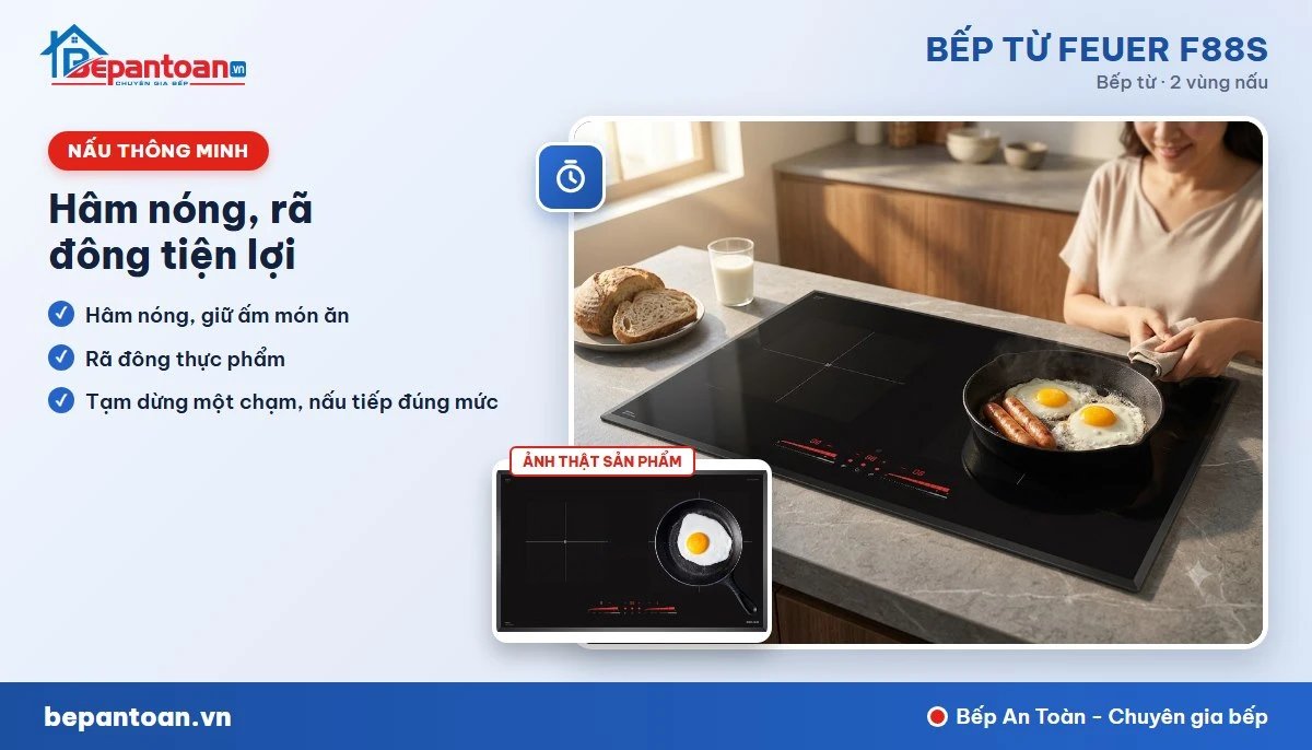 Bếp từ Feuer F88S - Hâm nóng, rã đông tiện lợi