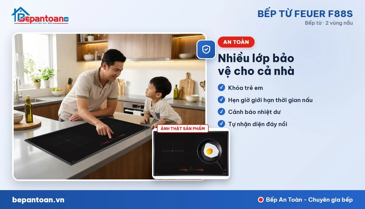 Bếp từ Feuer F88S - Tính năng an toàn