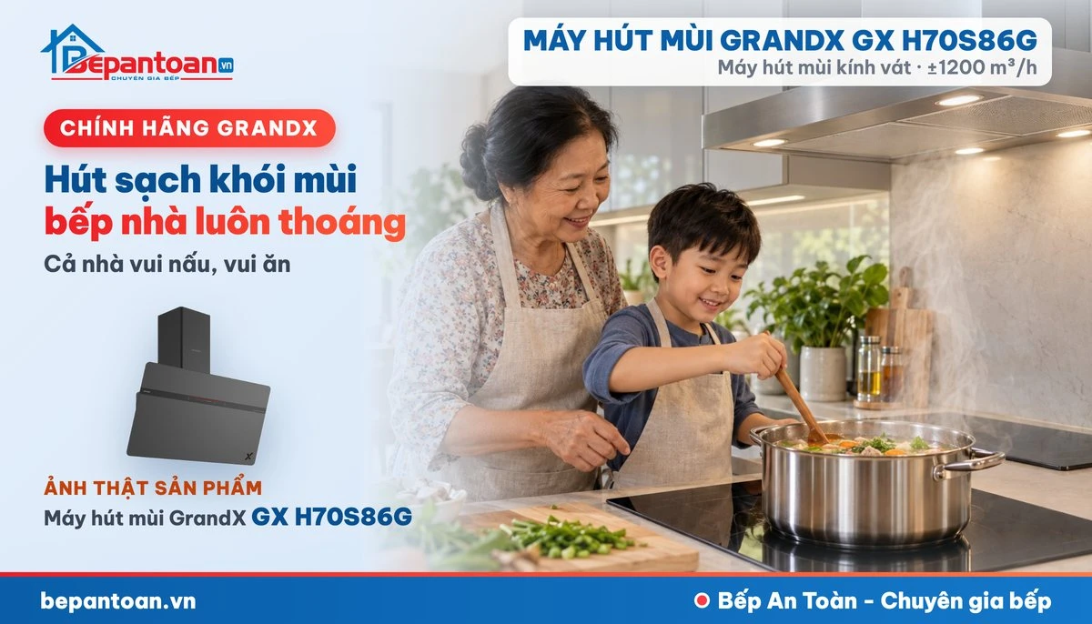 Máy hút mùi GrandX GX H70S86G - gia đình
