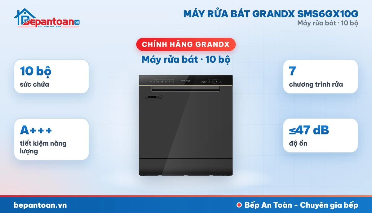 Tổng quan máy rửa bát GrandX SMS6GX10G