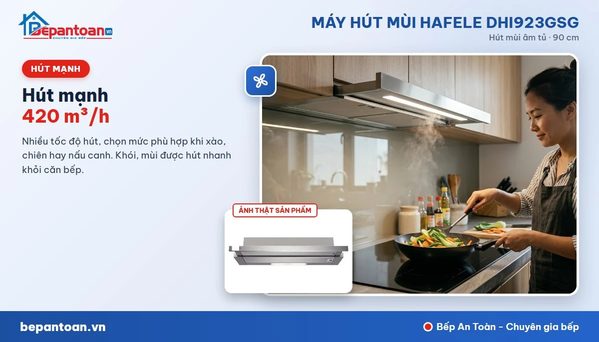 Máy hút mùi Hafele DHI923GSG - Hút mạnh