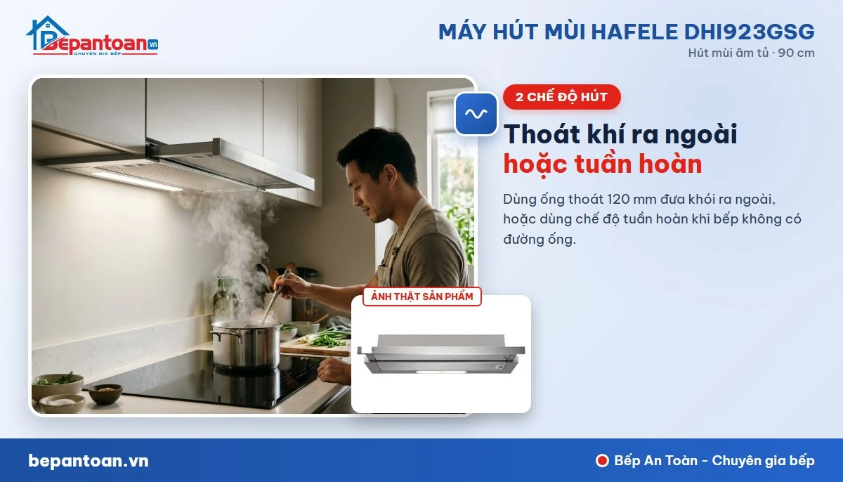 Máy hút mùi Hafele DHI923GSG - Chế độ hút