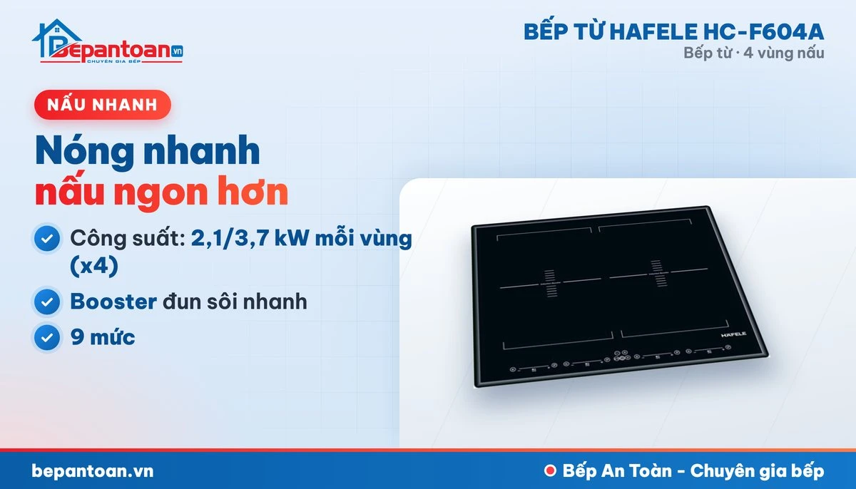 Bếp từ Hafele HC-F604A - công suất mạnh, nấu nhanh