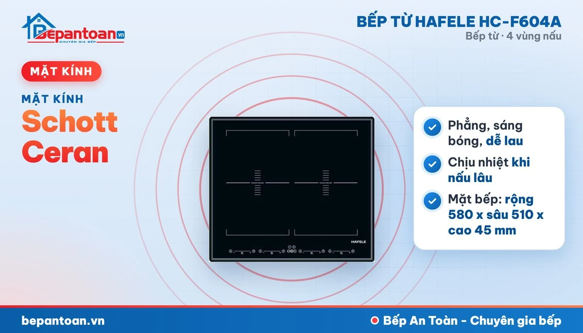 Bếp từ Hafele HC-F604A - mặt kính schott ceran