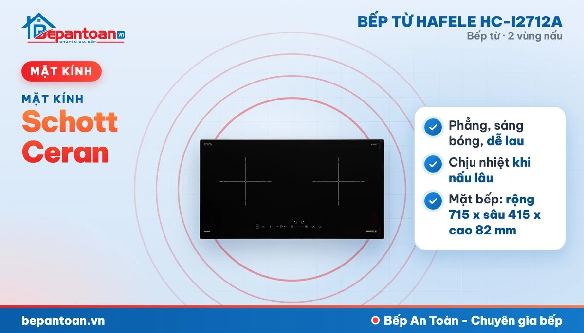 Bếp từ Hafele HC-I2712A - mặt kính schott ceran