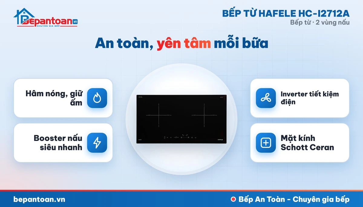 Bếp từ Hafele HC-I2712A - an toàn cho cả gia đình