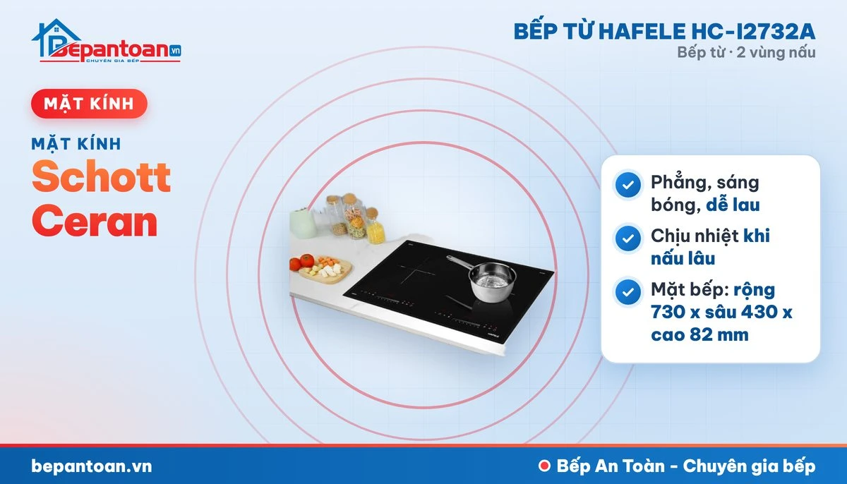 Bếp từ Hafele HC-I2732A - mặt kính schott ceran