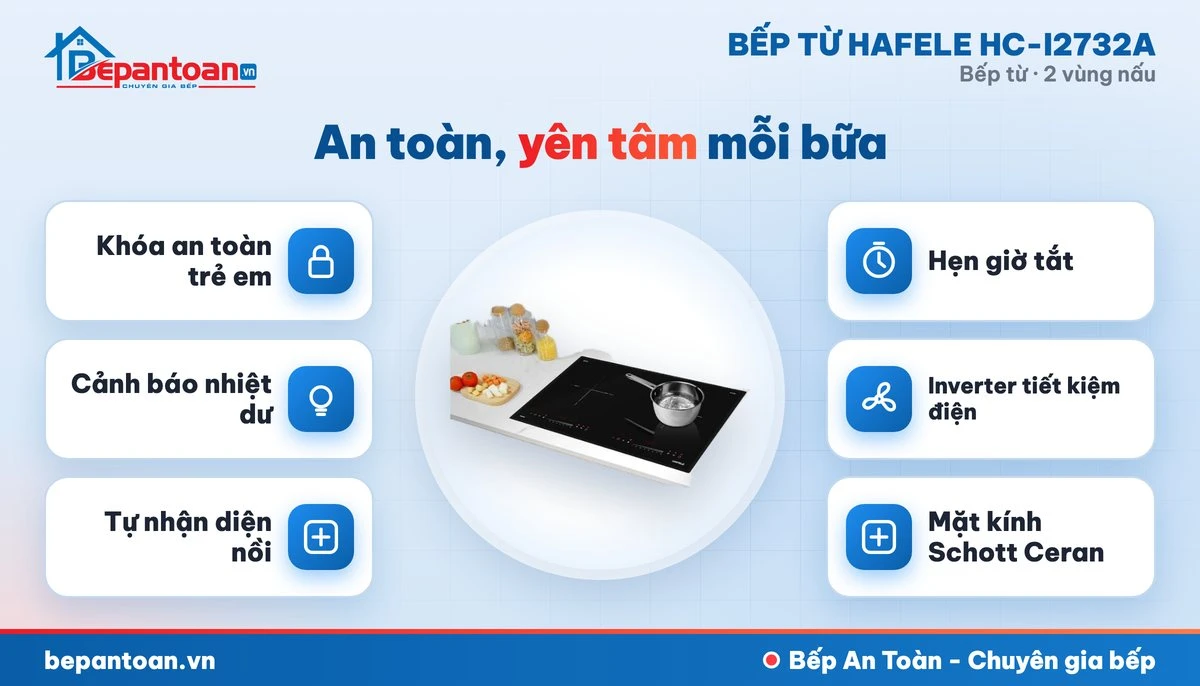 Bếp từ Hafele HC-I2732A - an toàn cho cả gia đình