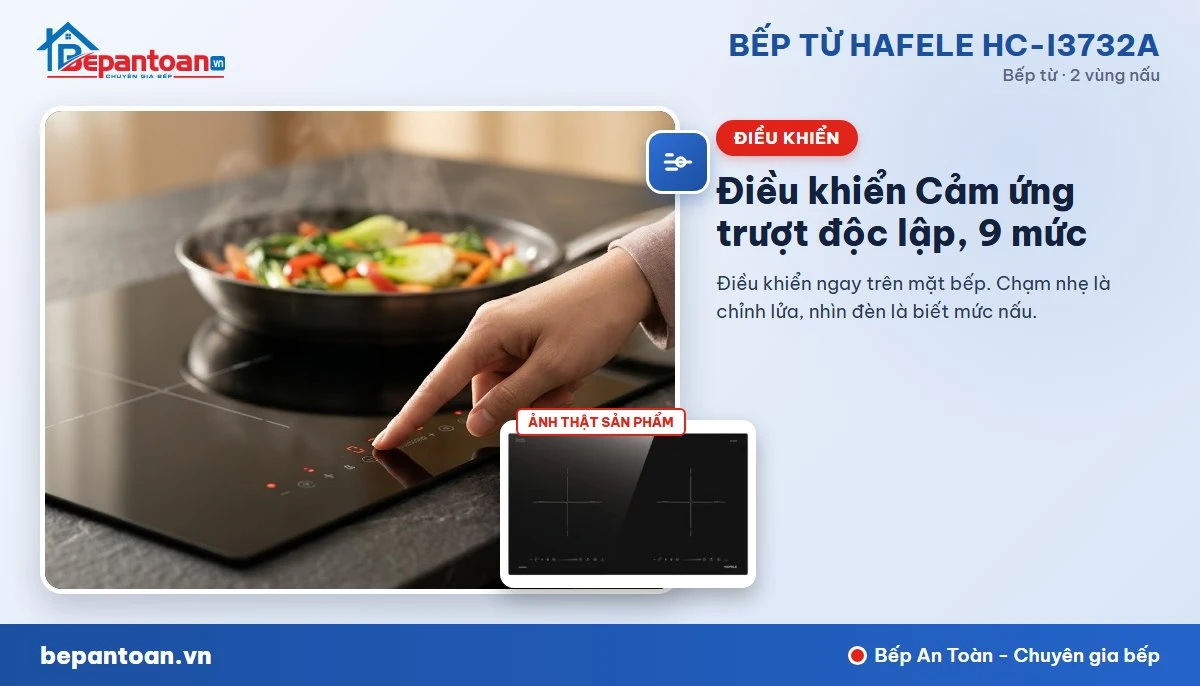 Bếp từ Hafele HC-I3732A - Điều khiển Cảm ứng trượt độc lập