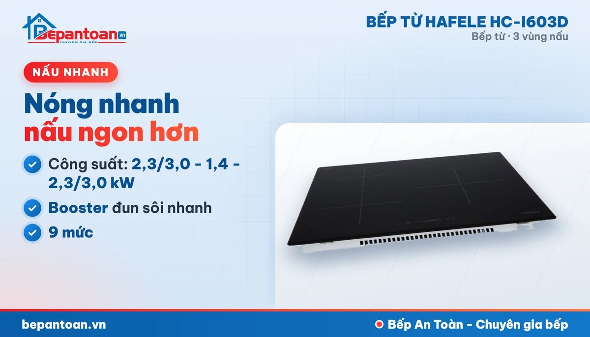Bếp từ Hafele HC-I603D - công suất mạnh, nấu nhanh