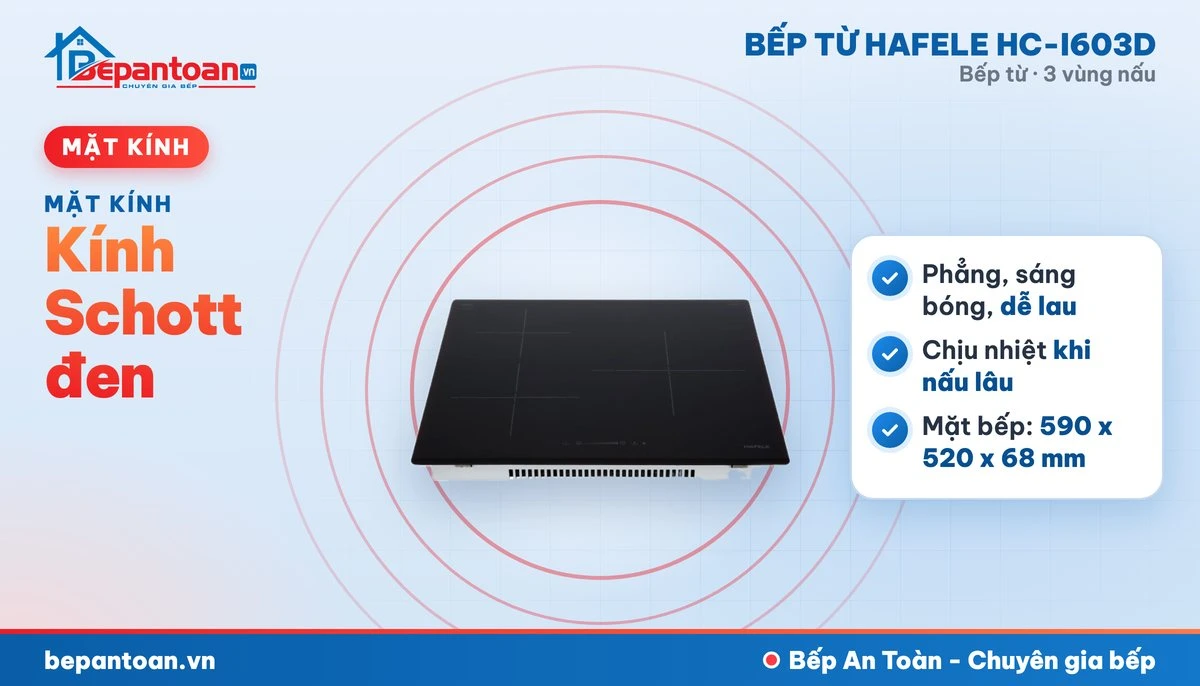 Bếp từ Hafele HC-I603D - kính schott đen