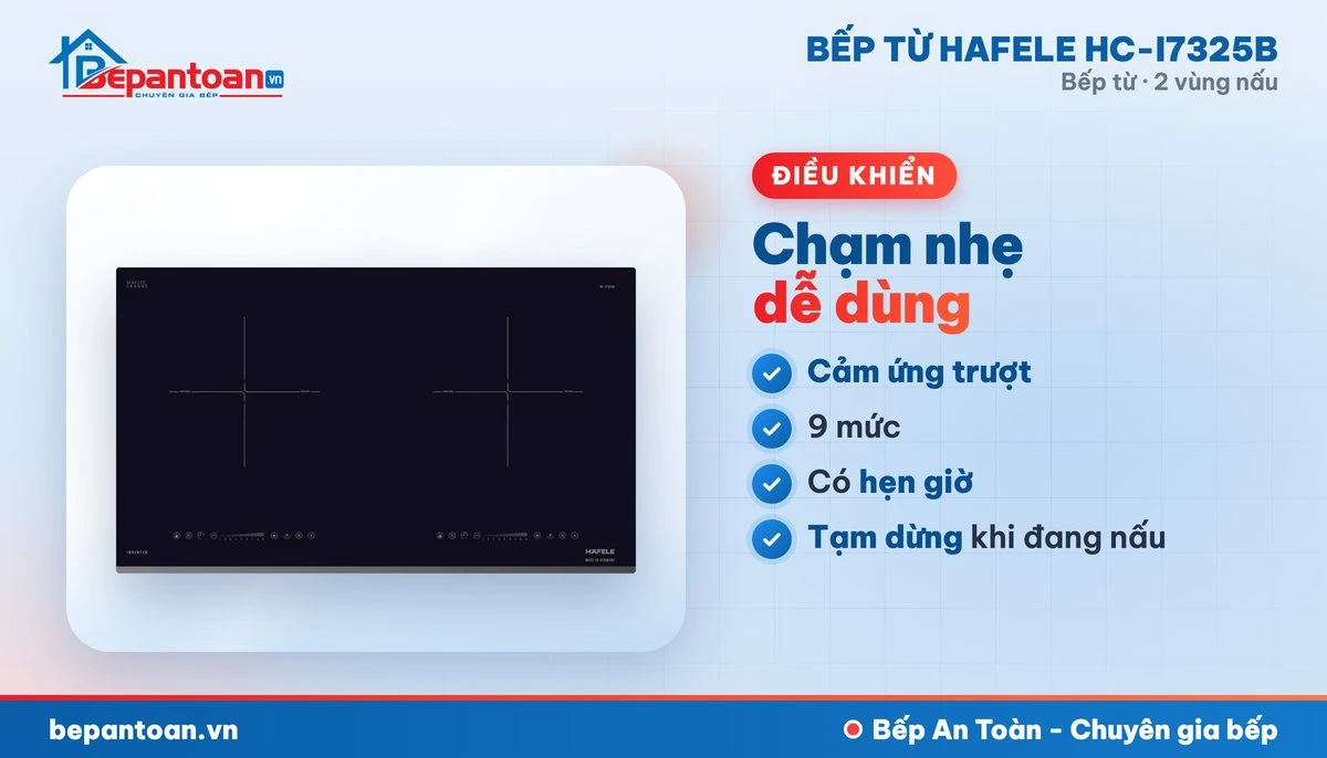 Bếp từ Hafele HC-I7325B - điều khiển dễ dùng