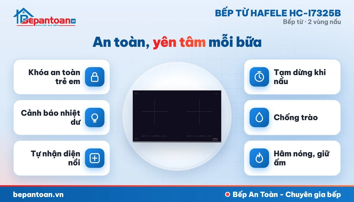 Bếp từ Hafele HC-I7325B - an toàn cho cả gia đình