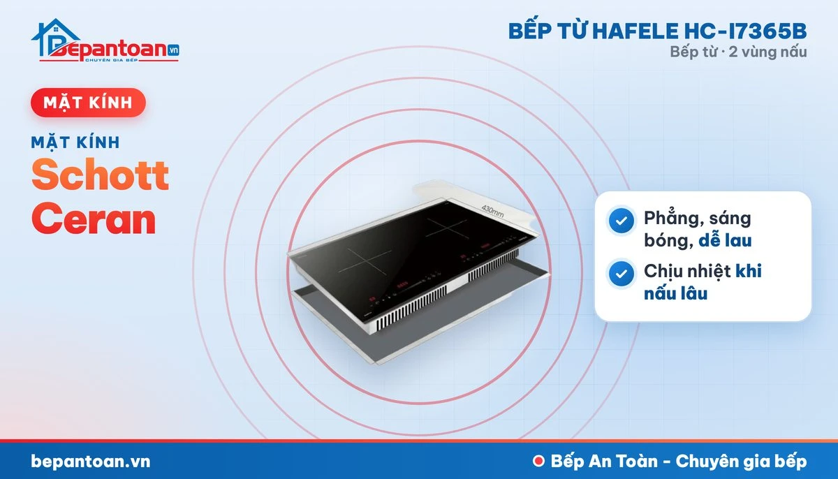 Bếp từ Hafele HC-I7365B - mặt kính schott ceran