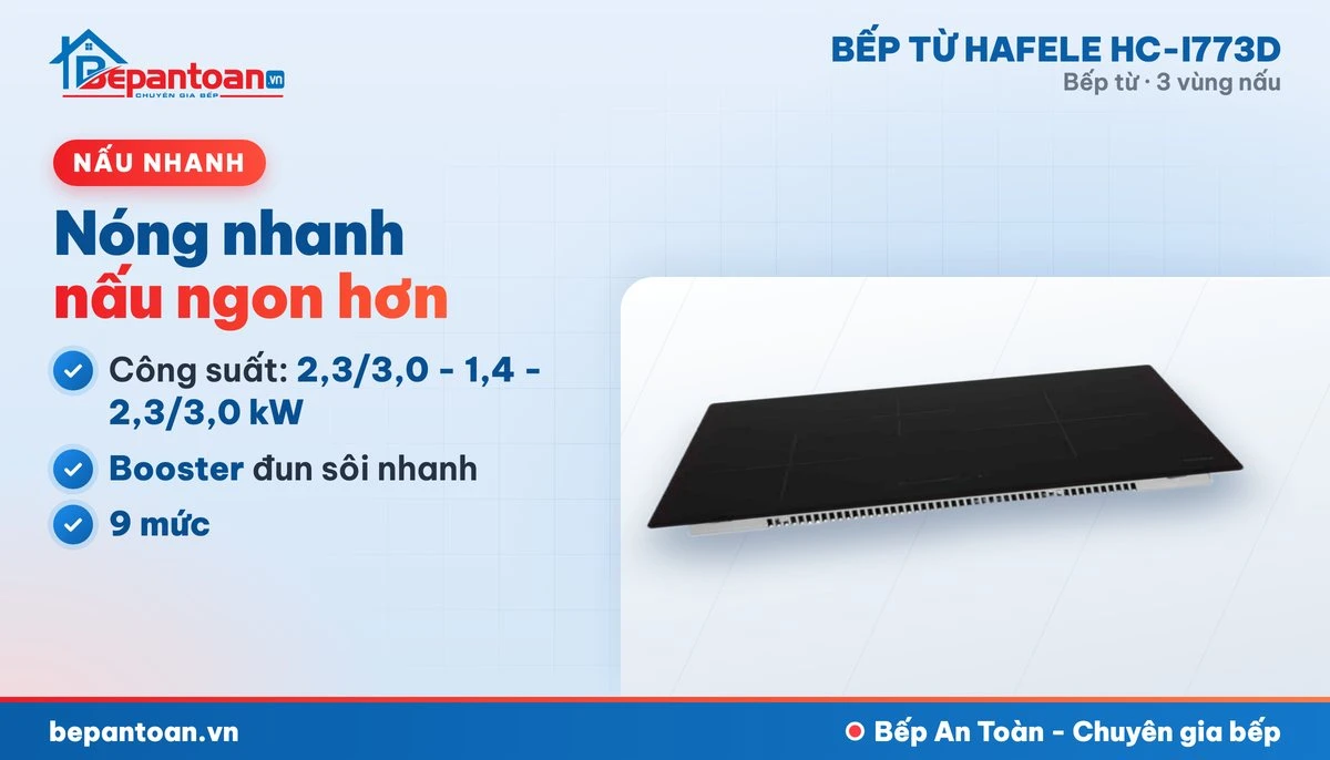Bếp từ Hafele HC-I773D - công suất mạnh, nấu nhanh