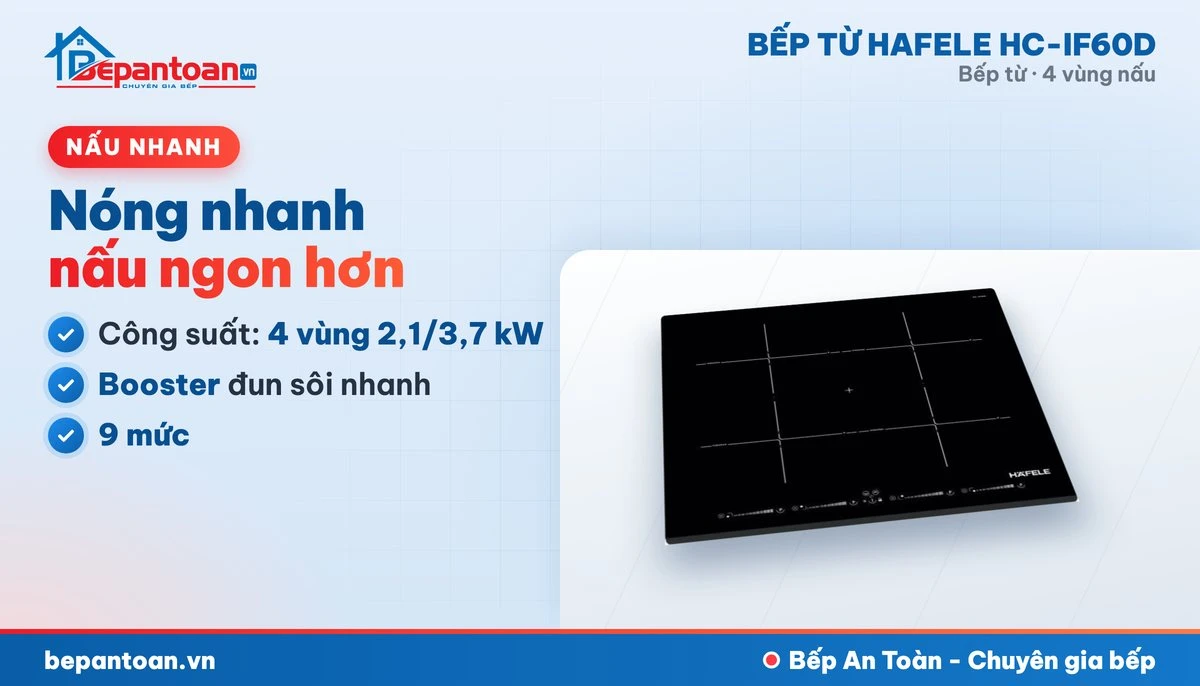 Bếp từ Hafele HC-IF60D - công suất mạnh, nấu nhanh