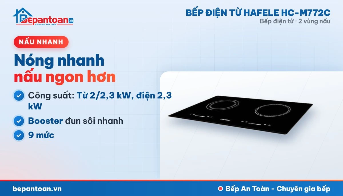 Bếp điện từ Hafele HC-M772C - công suất mạnh, nấu nhanh