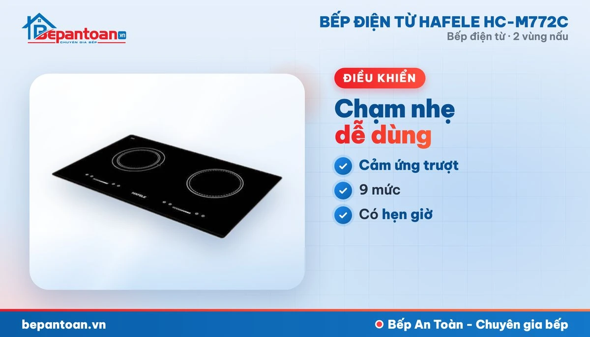 Bếp điện từ Hafele HC-M772C - điều khiển dễ dùng