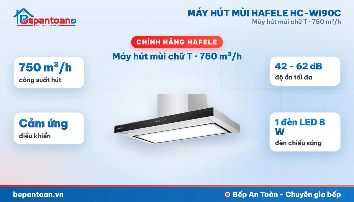 Máy hút mùi chữ T Hafele HC-WI90C - tổng quan
