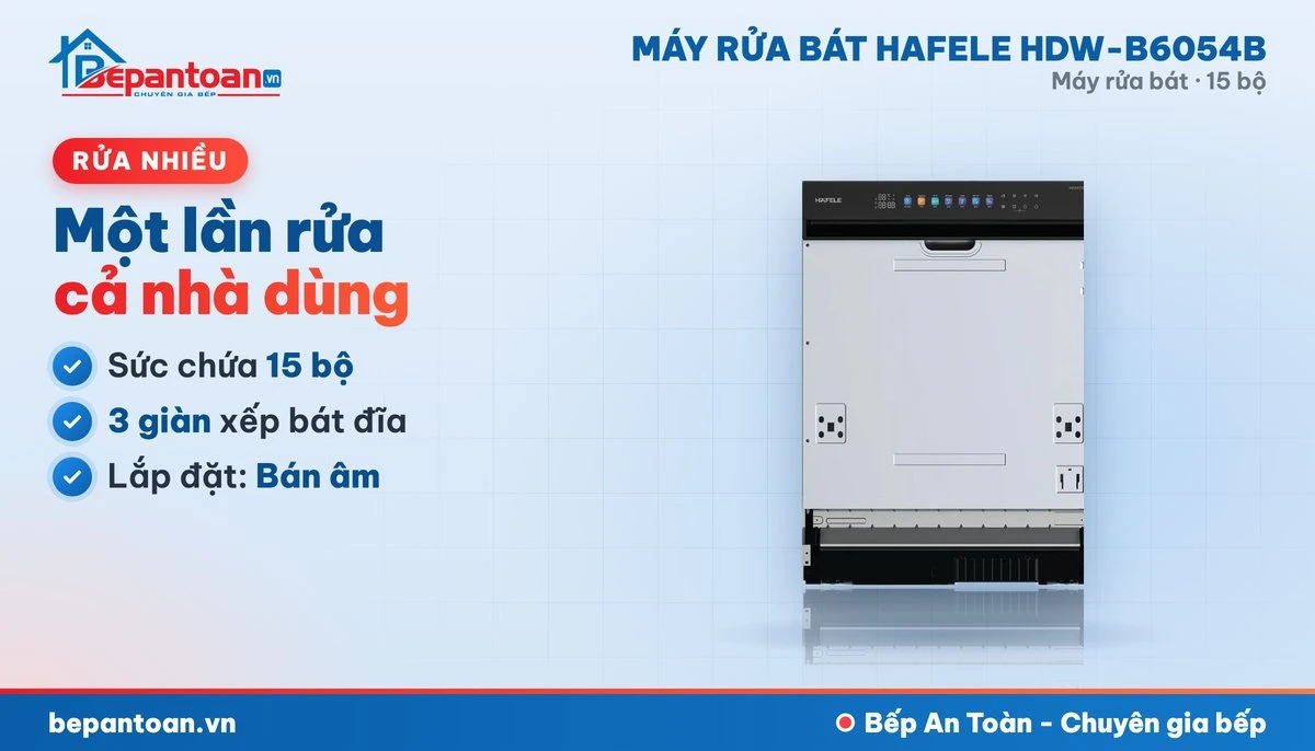 Máy rửa bát Hafele HDW-B6054B - sức chứa 15 bộ
