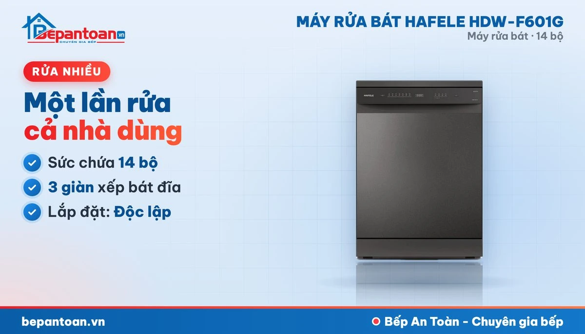 Máy rửa bát Hafele HDW-F601G - sức chứa 14 bộ