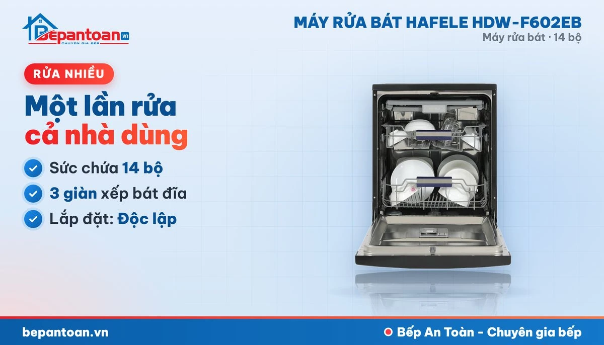 Máy rửa bát Hafele HDW-F602EB - sức chứa 14 bộ