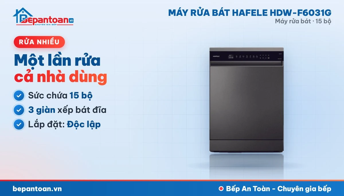 Máy rửa bát Hafele HDW-F6031G - sức chứa 15 bộ