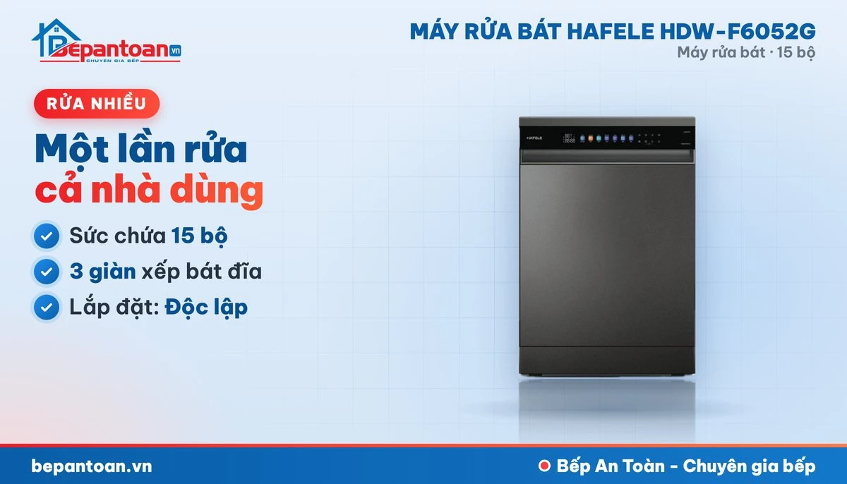 Máy rửa bát Hafele HDW-F6052G - sức chứa 15 bộ