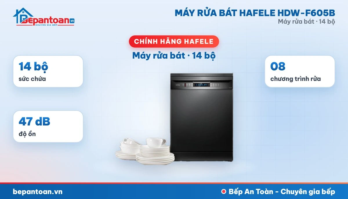 Máy rửa bát Hafele HDW-F605B - tổng quan
