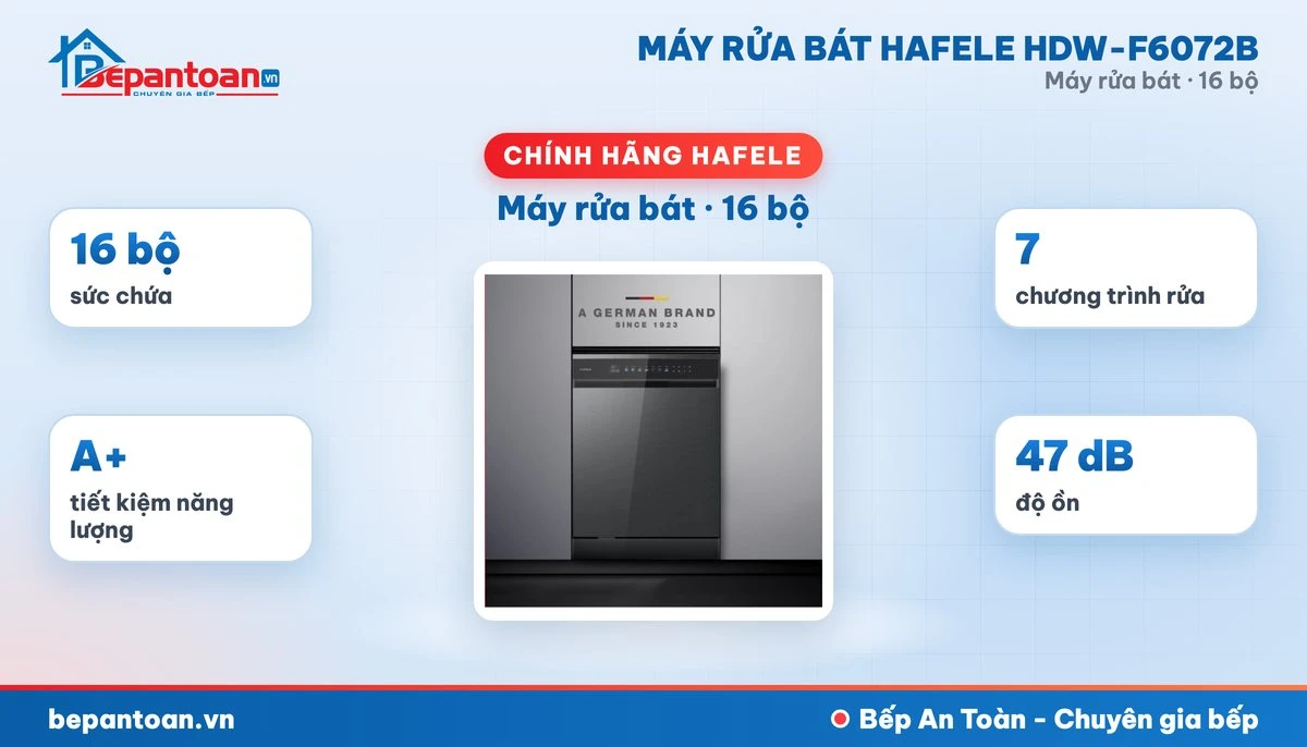 Máy rửa bát Hafele HDW-F6072B - tổng quan