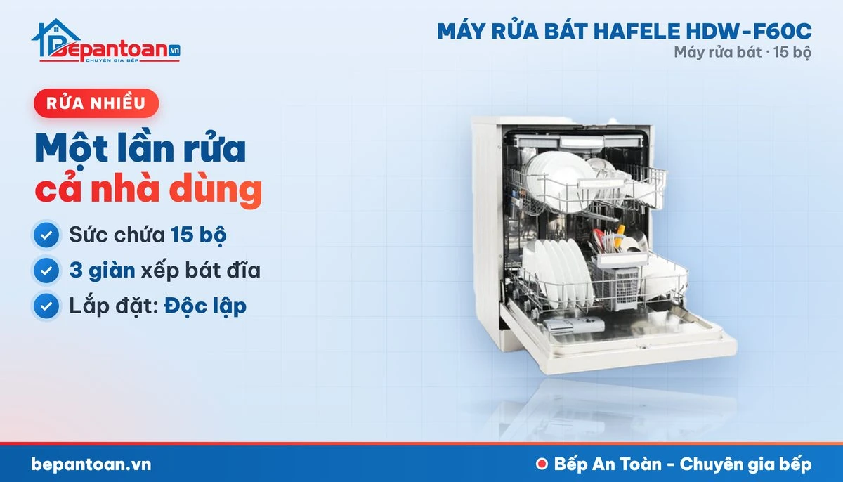 Máy rửa bát Hafele HDW-F60C - sức chứa 15 bộ