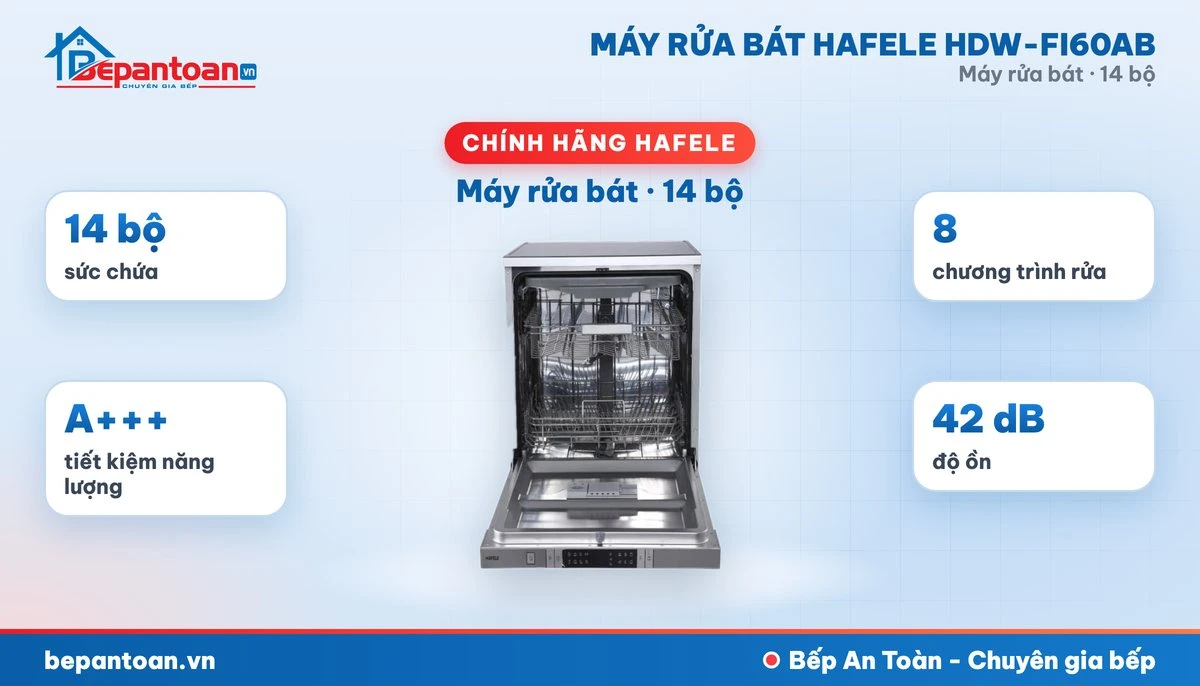 Máy rửa bát Hafele HDW-FI60AB - tổng quan