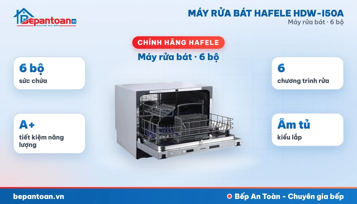 Máy rửa bát Hafele HDW-I50A - tổng quan