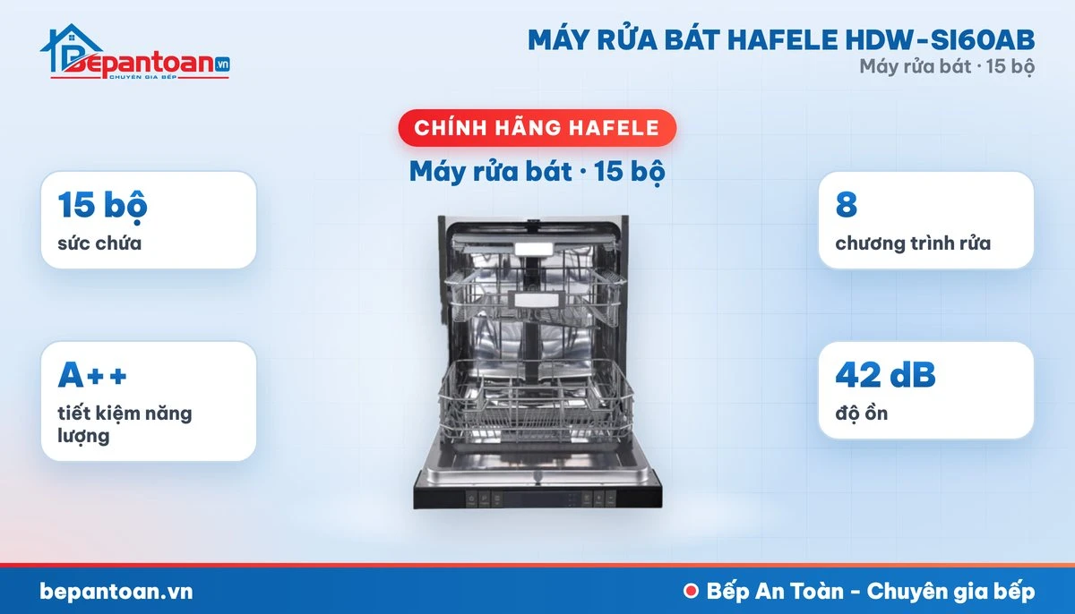 Máy rửa bát Hafele HDW-SI60AB - tổng quan