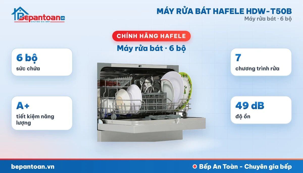 Máy rửa bát Hafele HDW-T50B - tổng quan