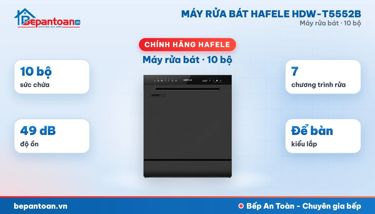 Máy rửa bát Hafele HDW-T5552B - tổng quan
