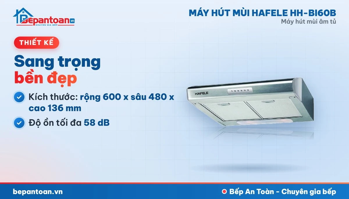 Máy hút mùi âm tủ Hafele HH-BI60B - thiết kế gọn đẹp