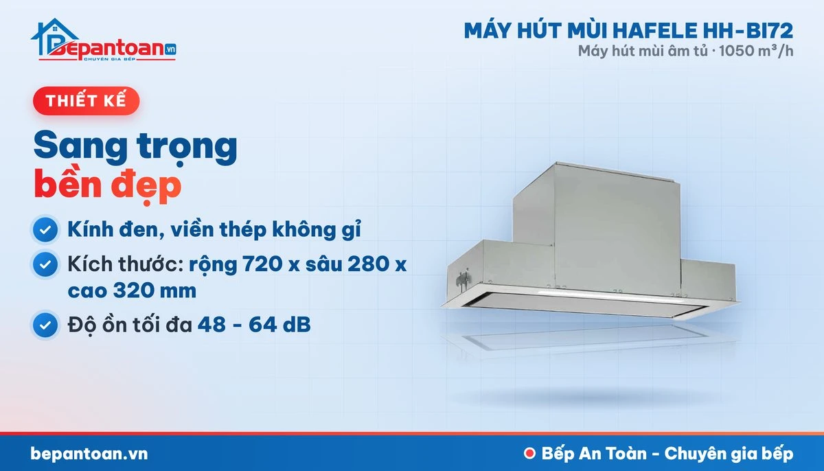 Máy hút mùi âm tủ Hafele HH-BI72 - thiết kế gọn đẹp