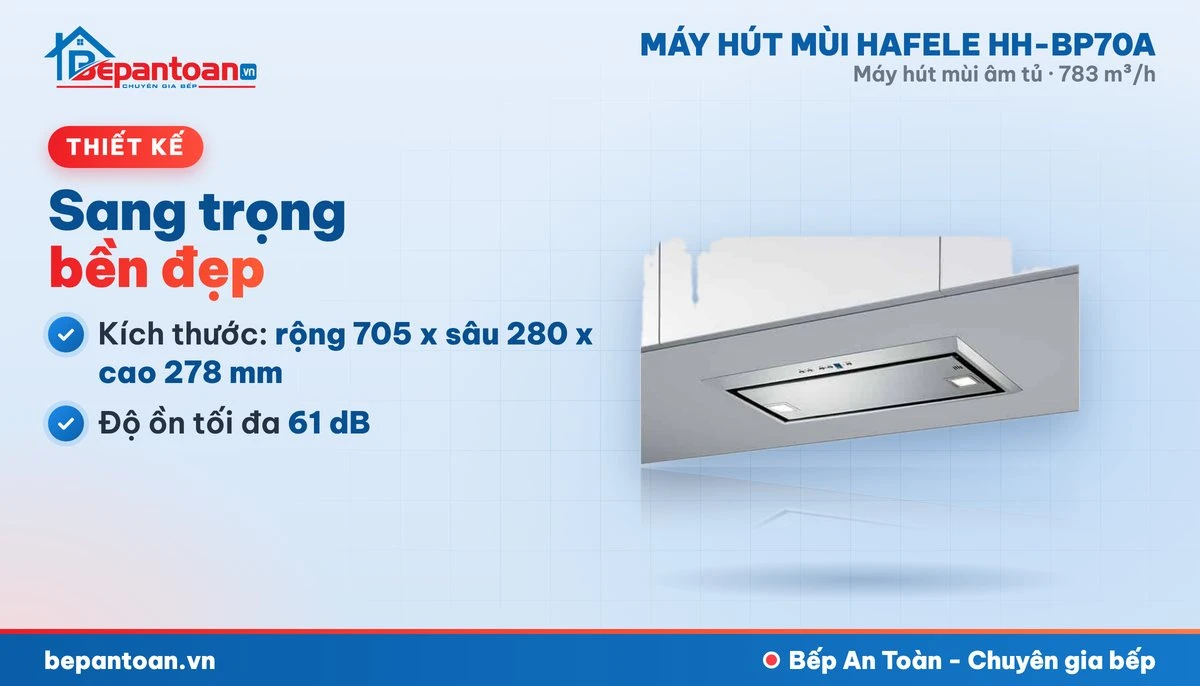 Máy hút mùi âm tủ Hafele HH-BP70A - thiết kế gọn đẹp