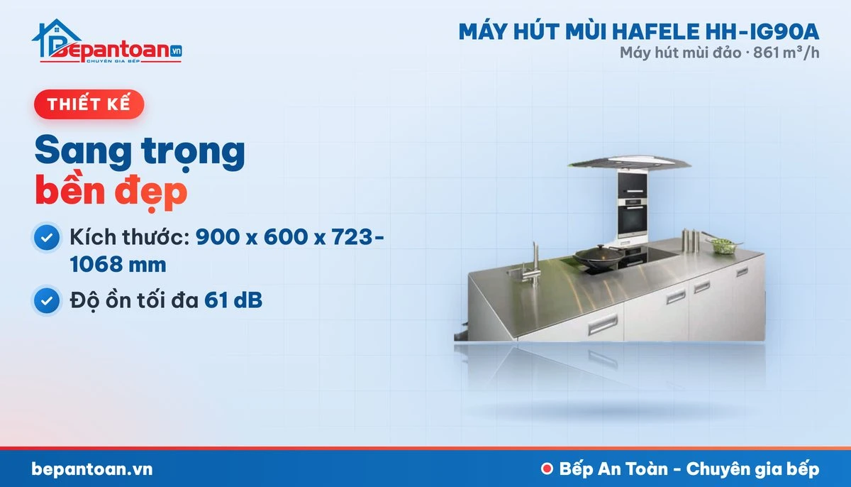 Máy hút mùi đảo Hafele HH-IG90A - thiết kế gọn đẹp